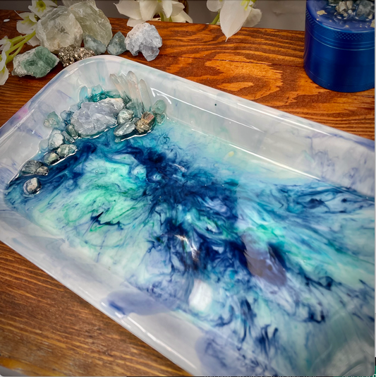 Ocean Blue Crystal Tray