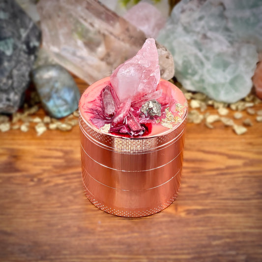 Luxe Rose Quartz Crystal Grinder