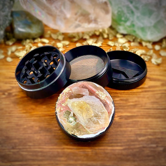 Mini Luxe Citrine Pyrite Crystal Grinder