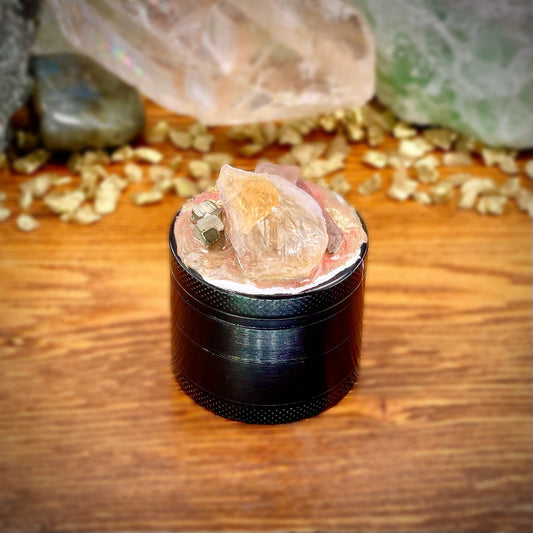 Mini Luxe Citrine Pyrite Crystal Grinder