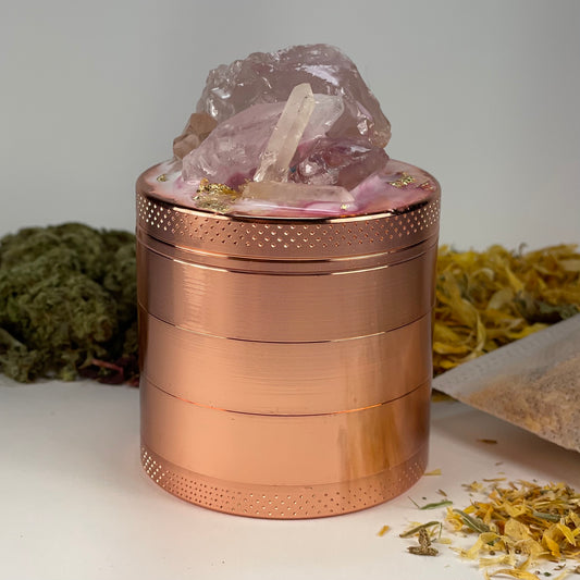 Luxe Rose Quartz Ametrine Crystal Grinder