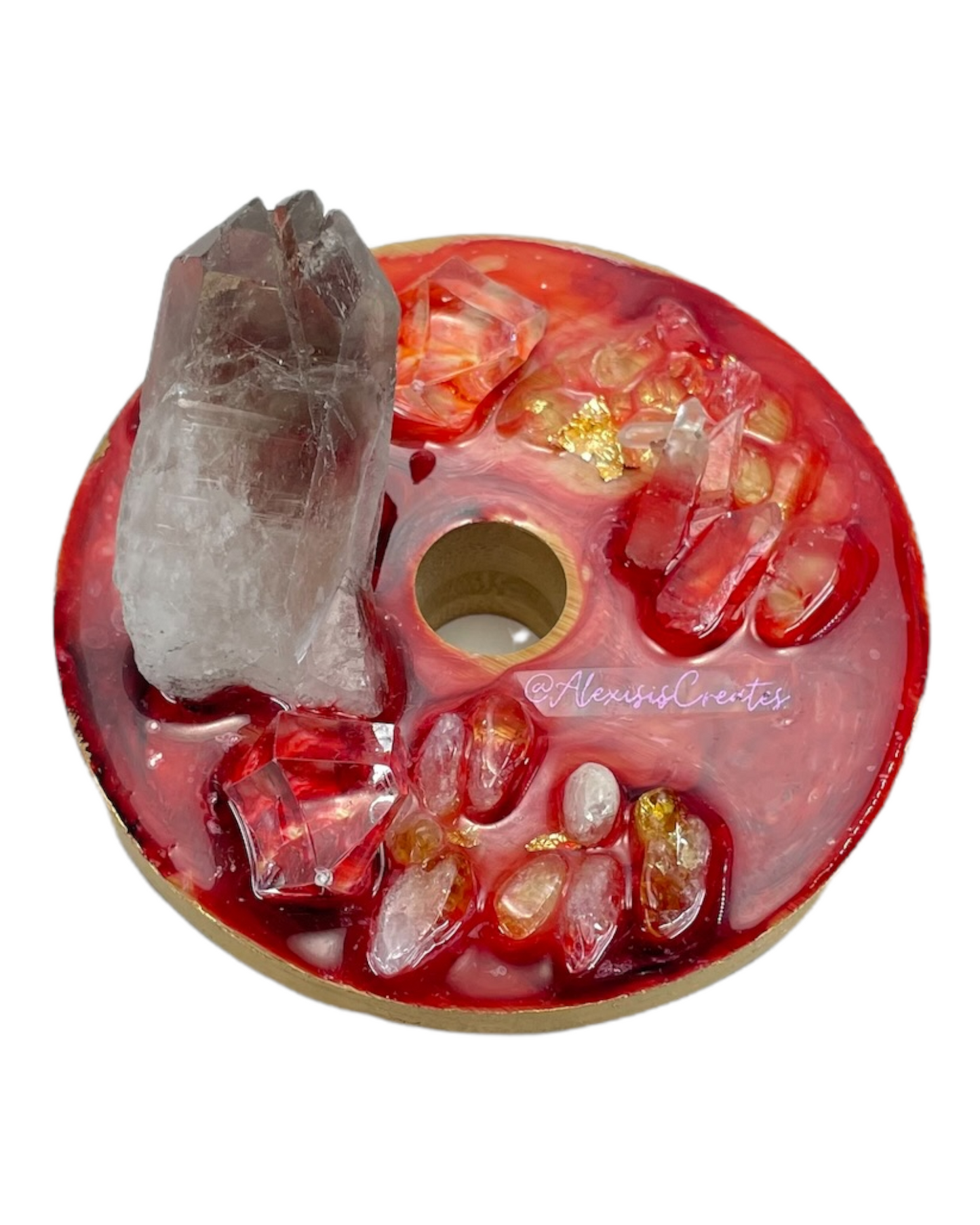 Red Smokey Quartz Crystal Tumbler