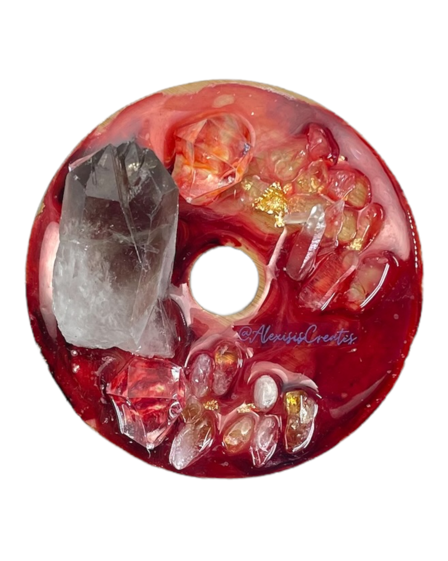 Red Smokey Quartz Crystal Tumbler