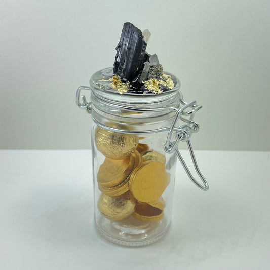 Mini White Black Tourmaline Jar