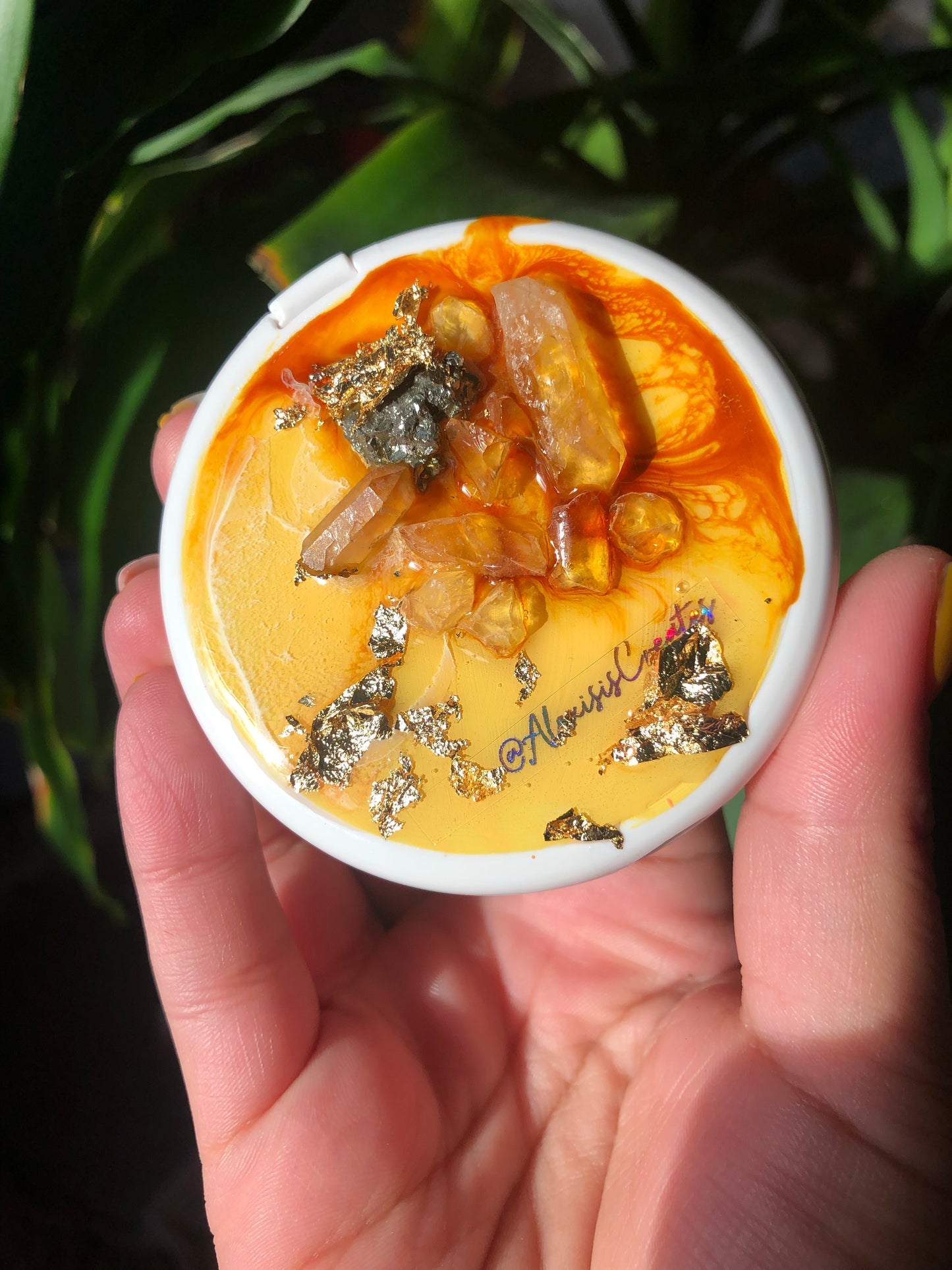 Quartz Pyrite Pocket Mirror