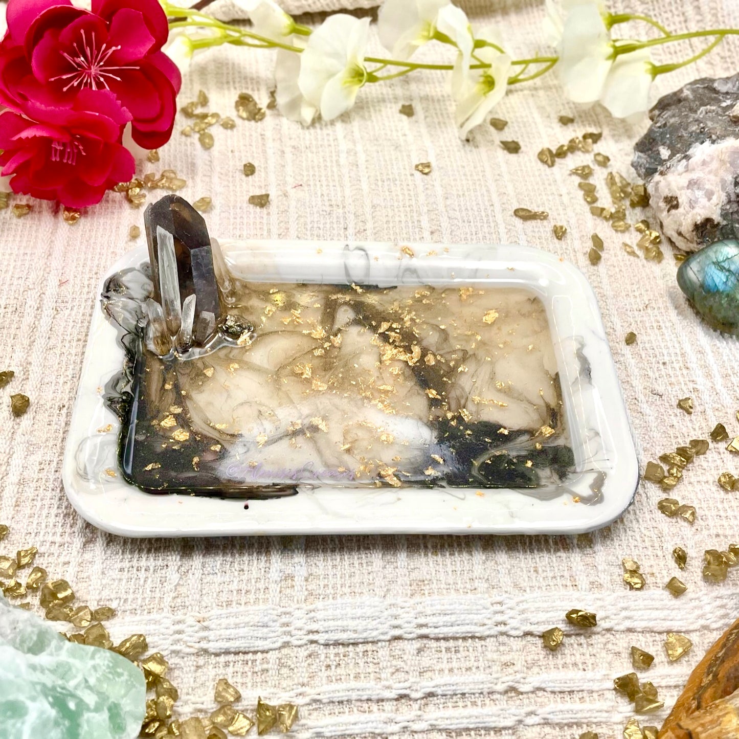 Smokey Quartz Crystal Tray